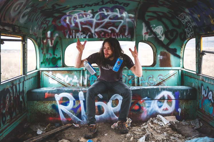 Graffiti Can Levitation at That PNW Bus